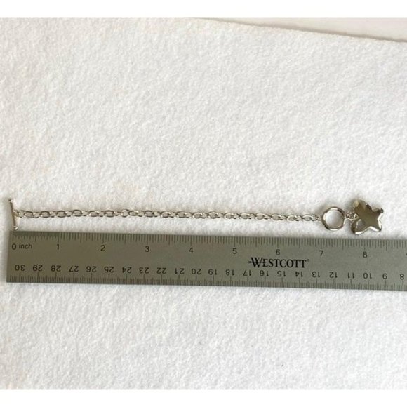 Silver Pave Butterfly charm Bracelet Rolo Toggle - Picture 10 of 10